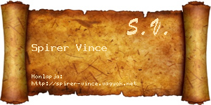 Spirer Vince névjegykártya
